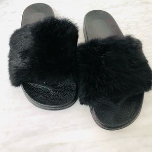 Genuine Rex fur slippers